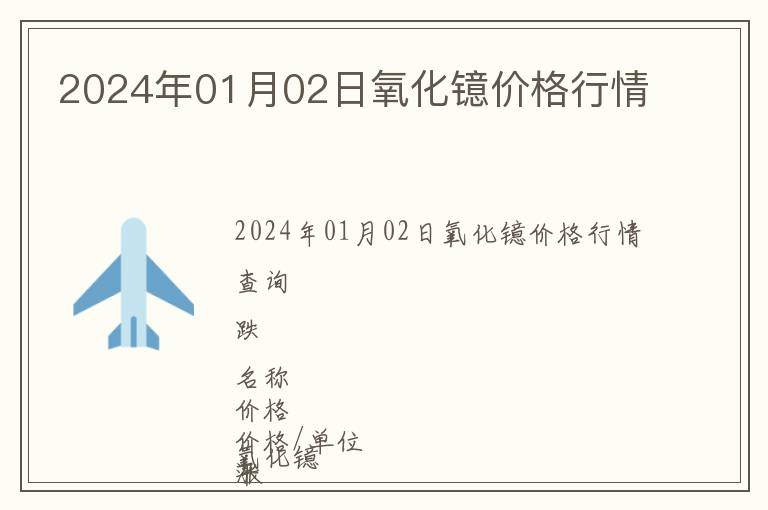 2024年01月02日氧化鐿價格行情
