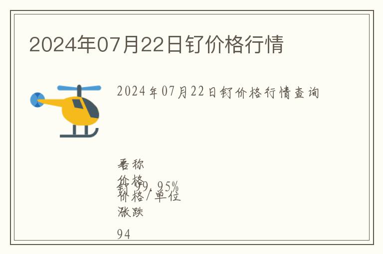 2024年07月22日釕價(jià)格行情