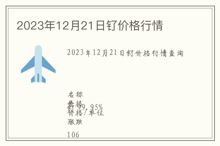 2023年12月21日釕價(jià)格行情