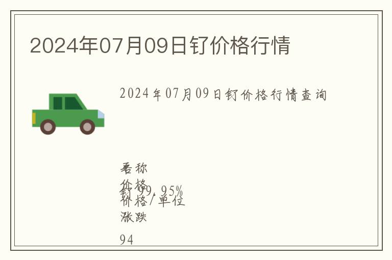 2024年07月09日釕價格行情