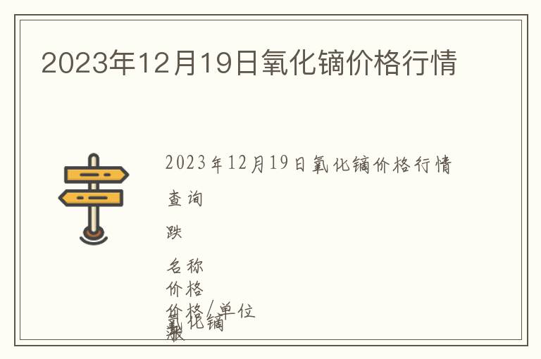2023年12月19日氧化鏑價格行情