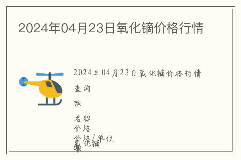 2024年04月23日氧化鏑價格行情