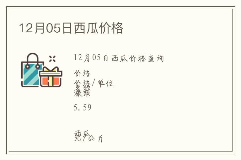 12月05日西瓜價格