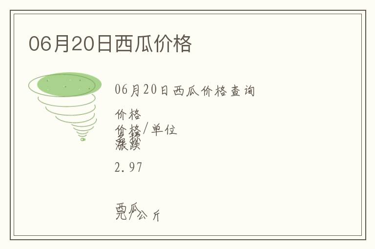 06月20日西瓜價格