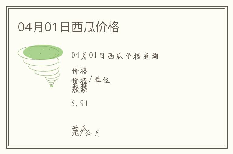 04月01日西瓜價格