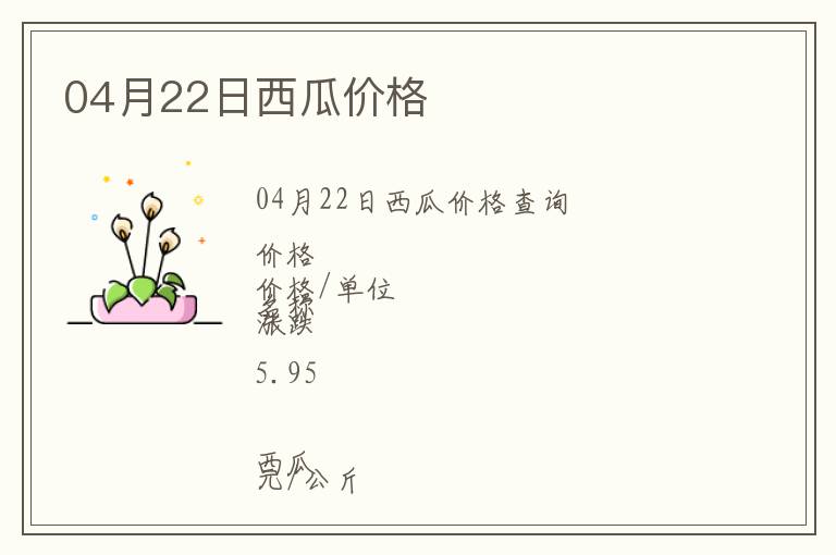 04月22日西瓜價格