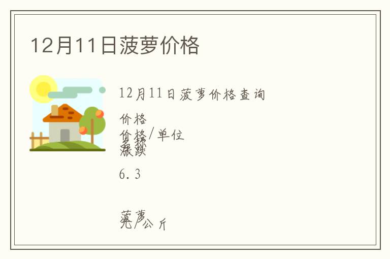 12月11日菠蘿價格