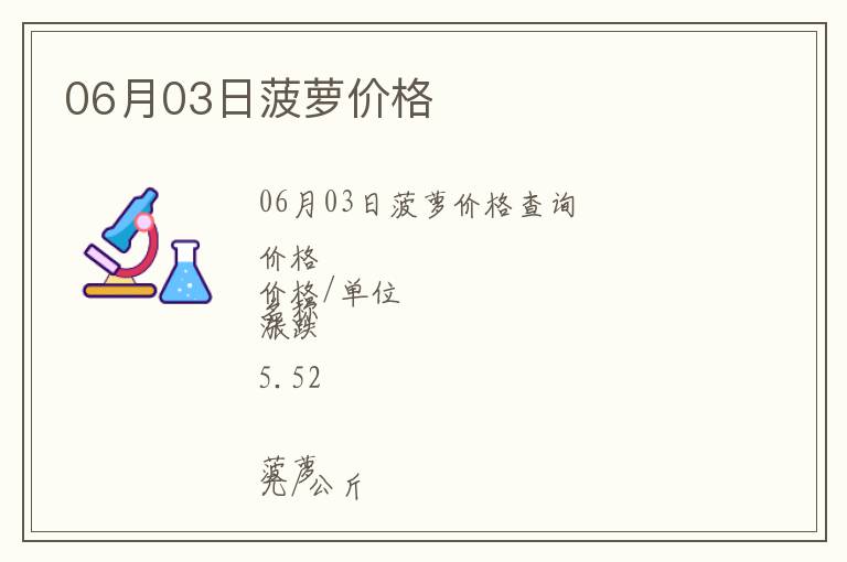06月03日菠蘿價格
