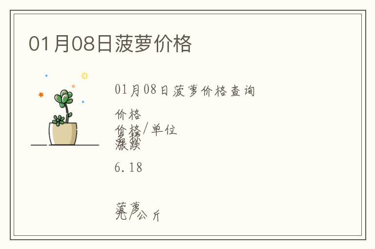 01月08日菠蘿價格