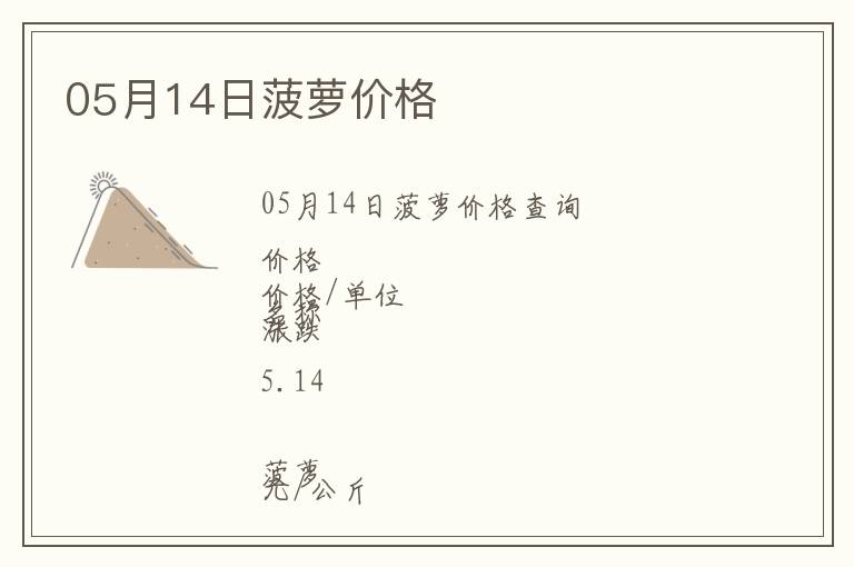 05月14日菠蘿價格