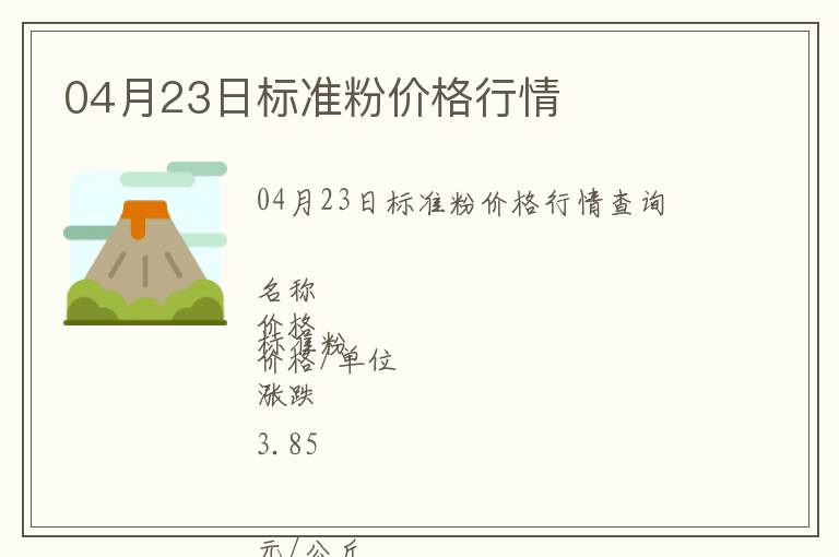 04月23日標準粉價格行情