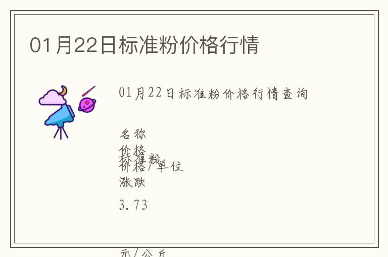 01月22日標(biāo)準(zhǔn)粉價格行情