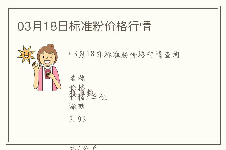 03月18日標準粉價格行情
