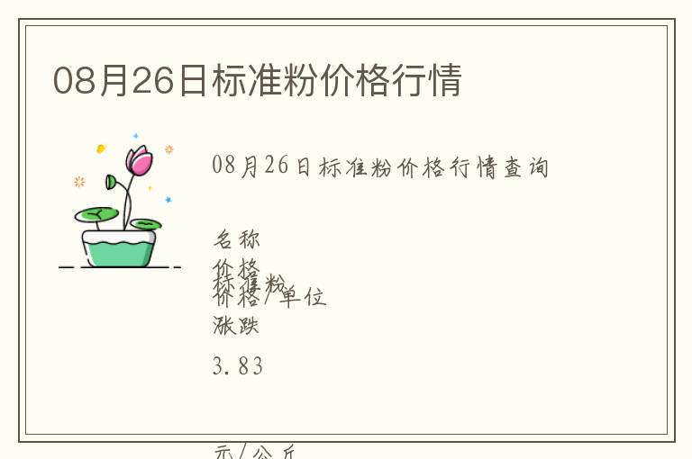 08月26日標(biāo)準(zhǔn)粉價格行情