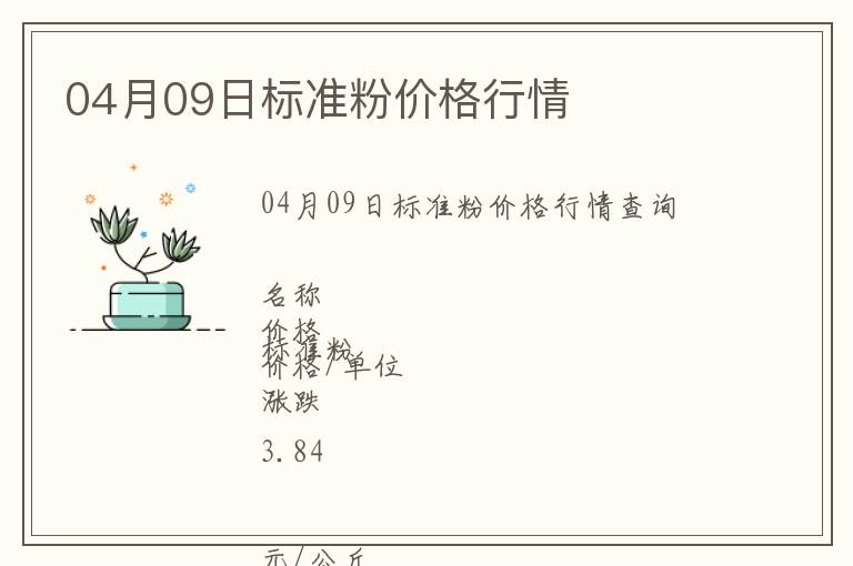 04月09日標準粉價格行情