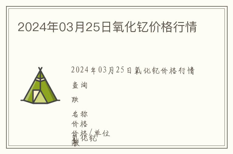2024年03月25日氧化釔價格行情
