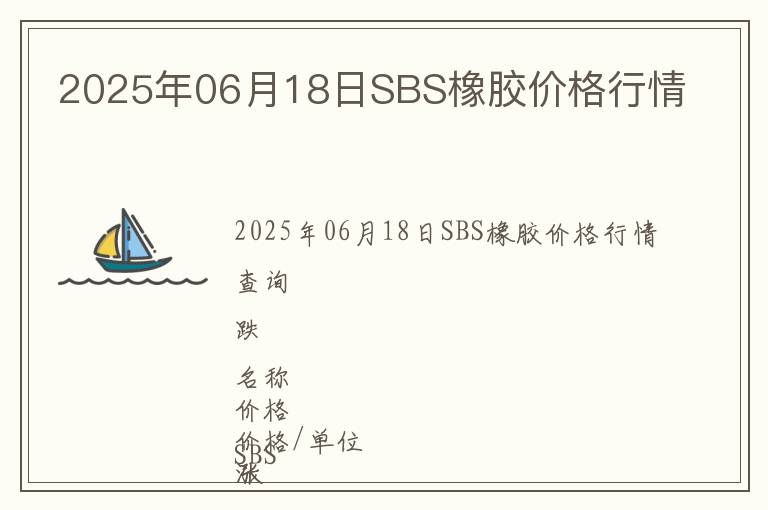 2025年06月18日SBS橡膠價(jià)格行情