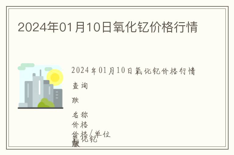 2024年01月10日氧化釔價(jià)格行情