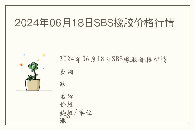 2024年06月18日SBS橡膠價格行情