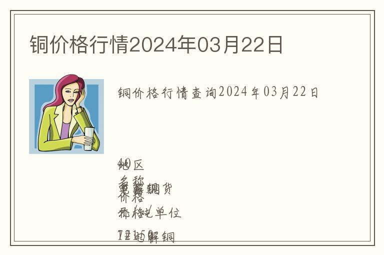 銅價(jià)格行情2024年03月22日
