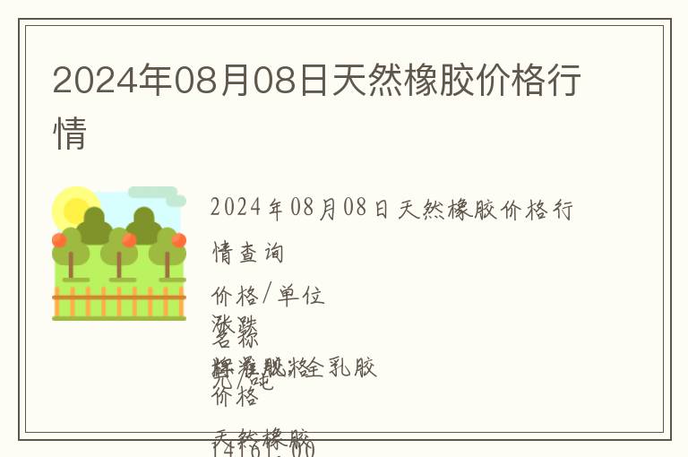 2024年08月08日天然橡膠價(jià)格行情