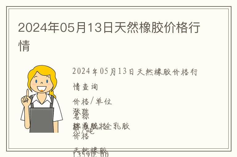 2024年05月13日天然橡膠價格行情