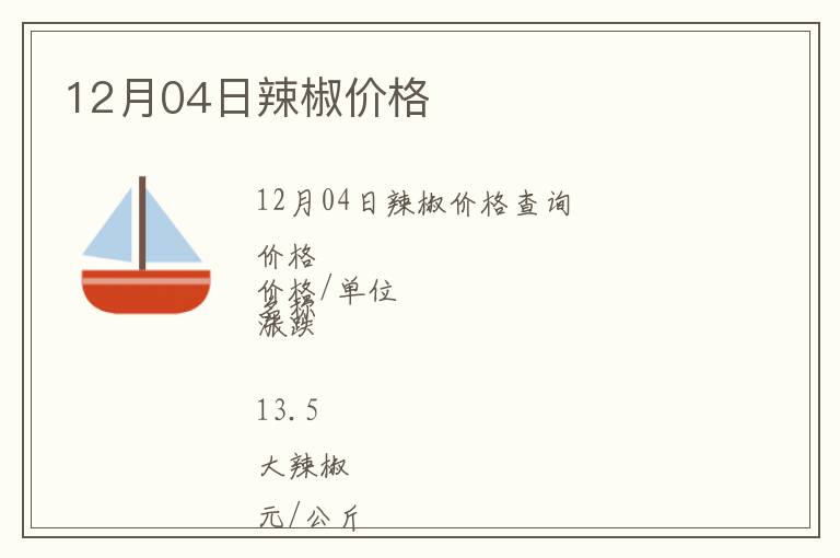 12月04日辣椒價(jià)格