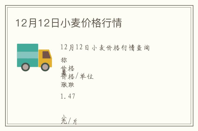 12月12日小麥價(jià)格行情