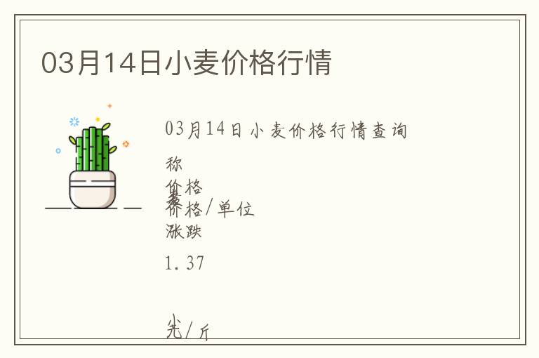 03月14日小麥價(jià)格行情