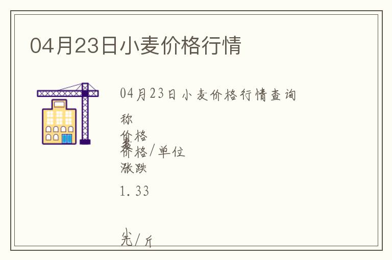 04月23日小麥價(jià)格行情