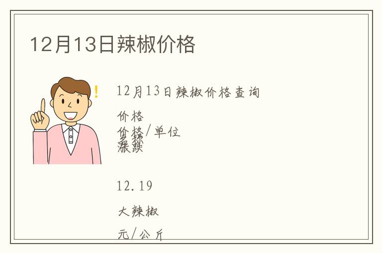 12月13日辣椒價格