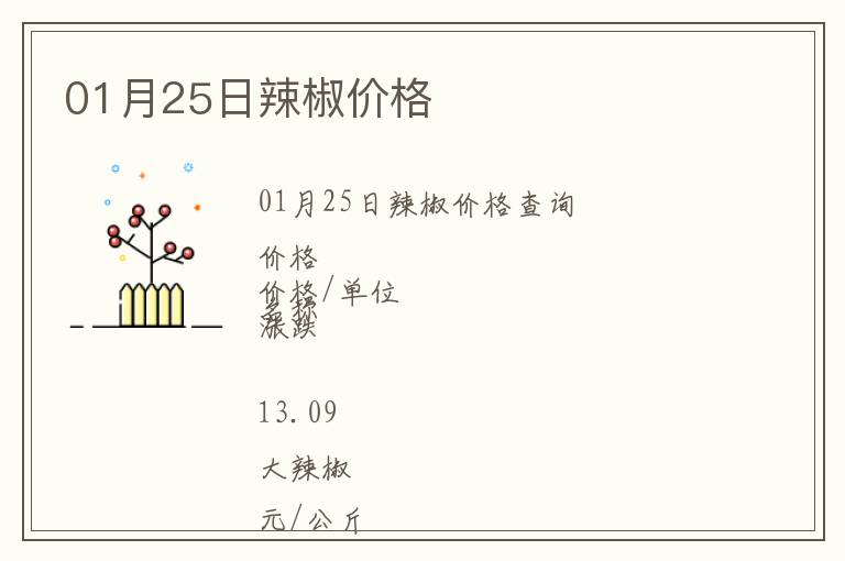 01月25日辣椒價(jià)格
