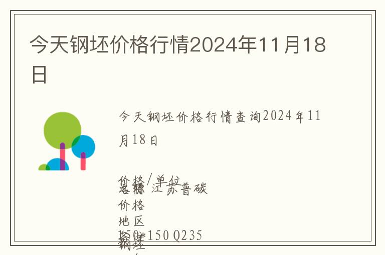 今天鋼坯價(jià)格行情2024年11月18日
