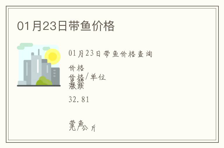 01月23日帶魚價(jià)格