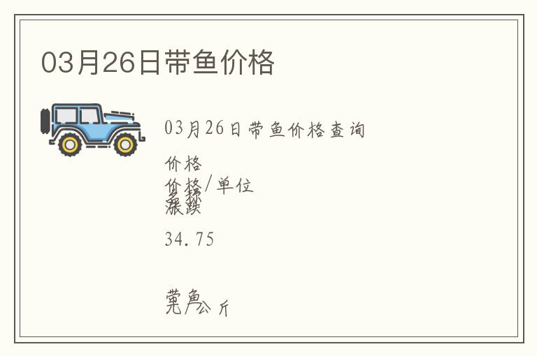 03月26日帶魚價格