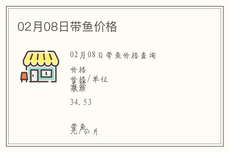 02月08日帶魚價格