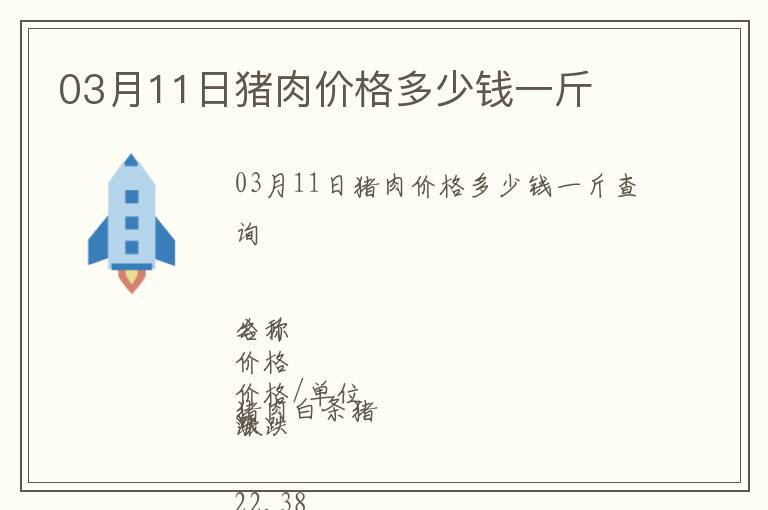 03月11日豬肉價格多少錢一斤