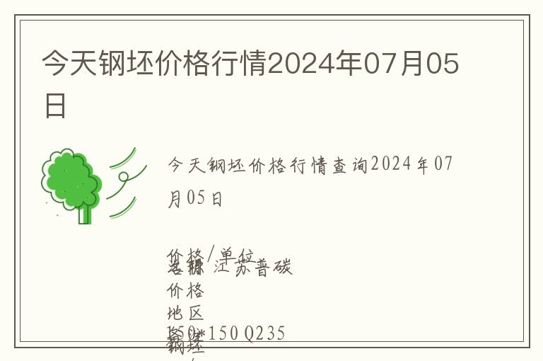 今天鋼坯價格行情2024年07月05日