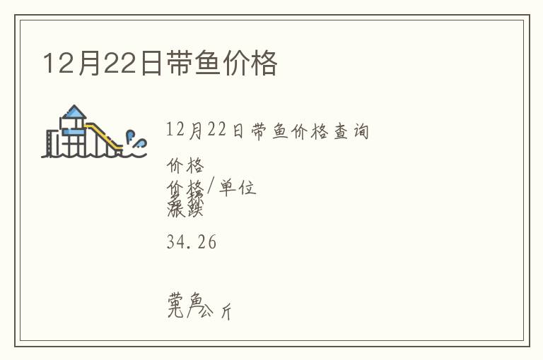 12月22日帶魚價格