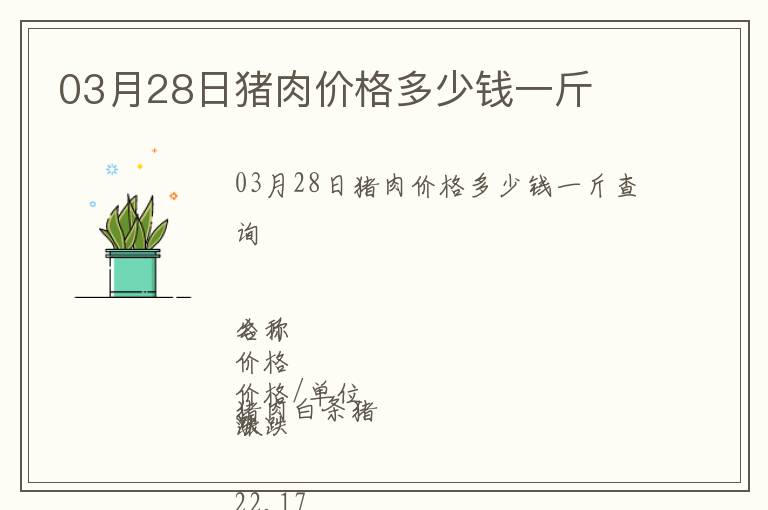 03月28日豬肉價(jià)格多少錢一斤