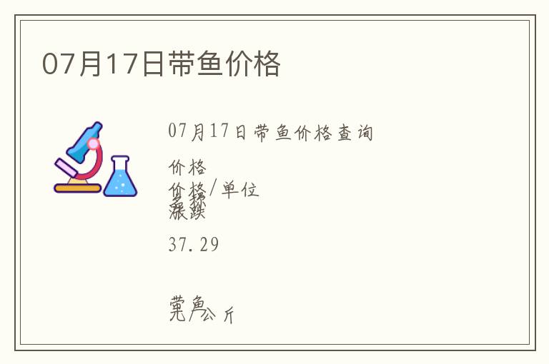 07月17日帶魚價格