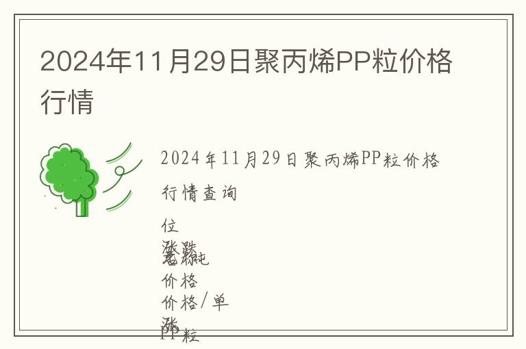 2024年11月29日聚丙烯PP粒價格行情
