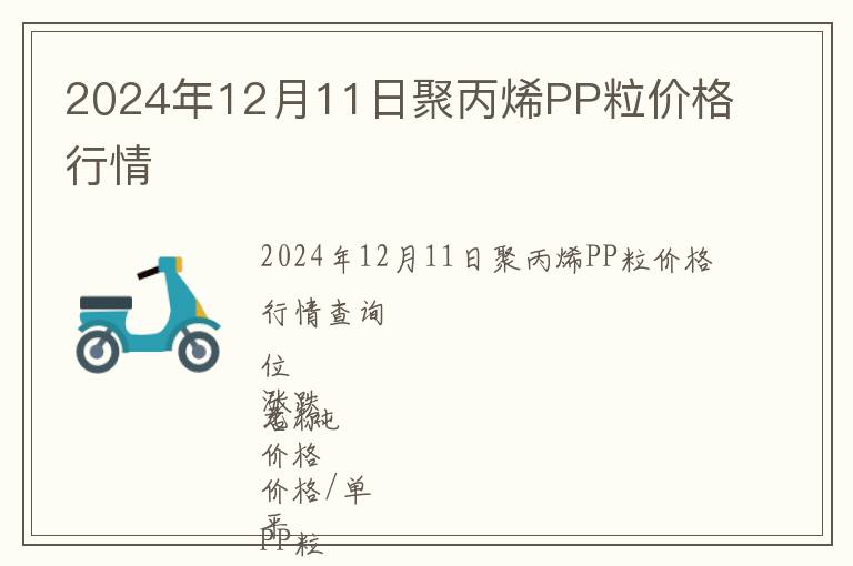 2024年12月11日聚丙烯PP粒價格行情