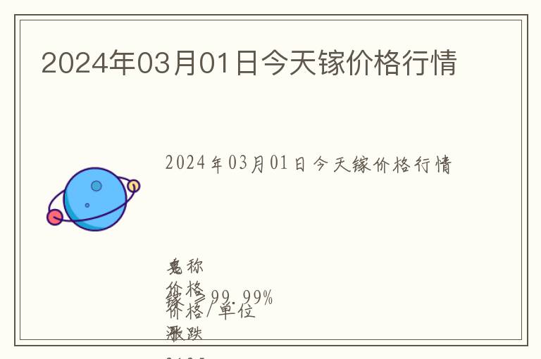 2024年03月01日今天鎵價(jià)格行情