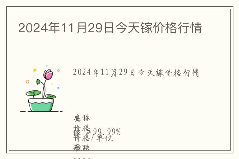 2024年11月29日今天鎵價(jià)格行情