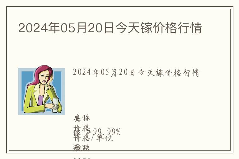 2024年05月20日今天鎵價(jià)格行情