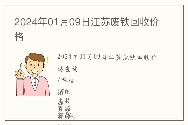 2024年01月09日江蘇廢鐵回收價(jià)格