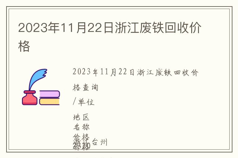 2023年11月22日浙江廢鐵回收價格