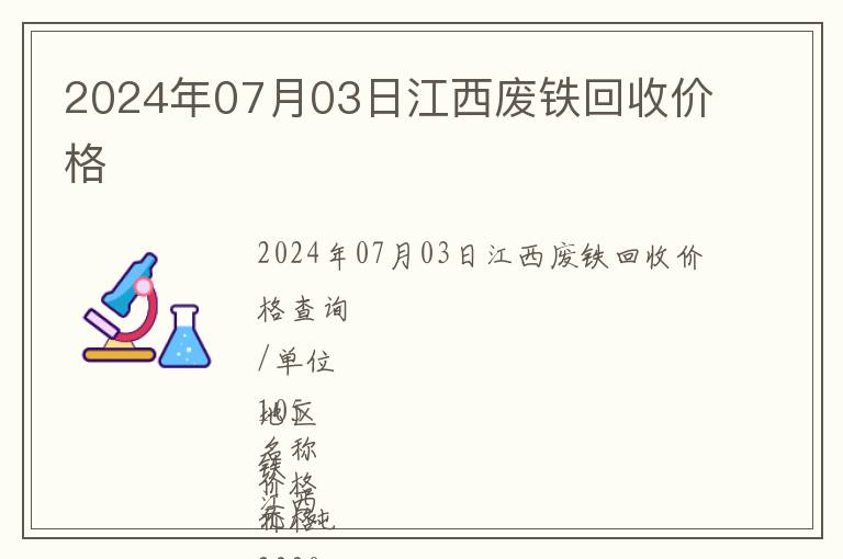 2024年07月03日江西廢鐵回收價格