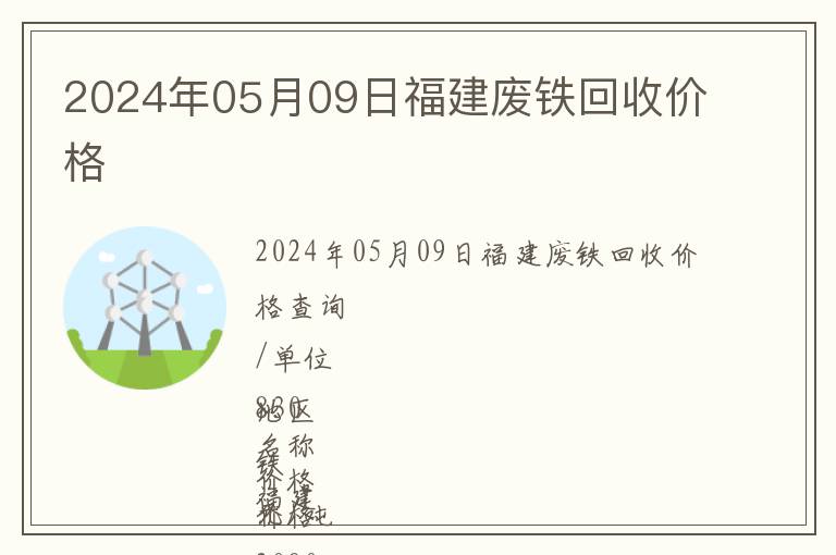 2024年05月09日福建廢鐵回收價格